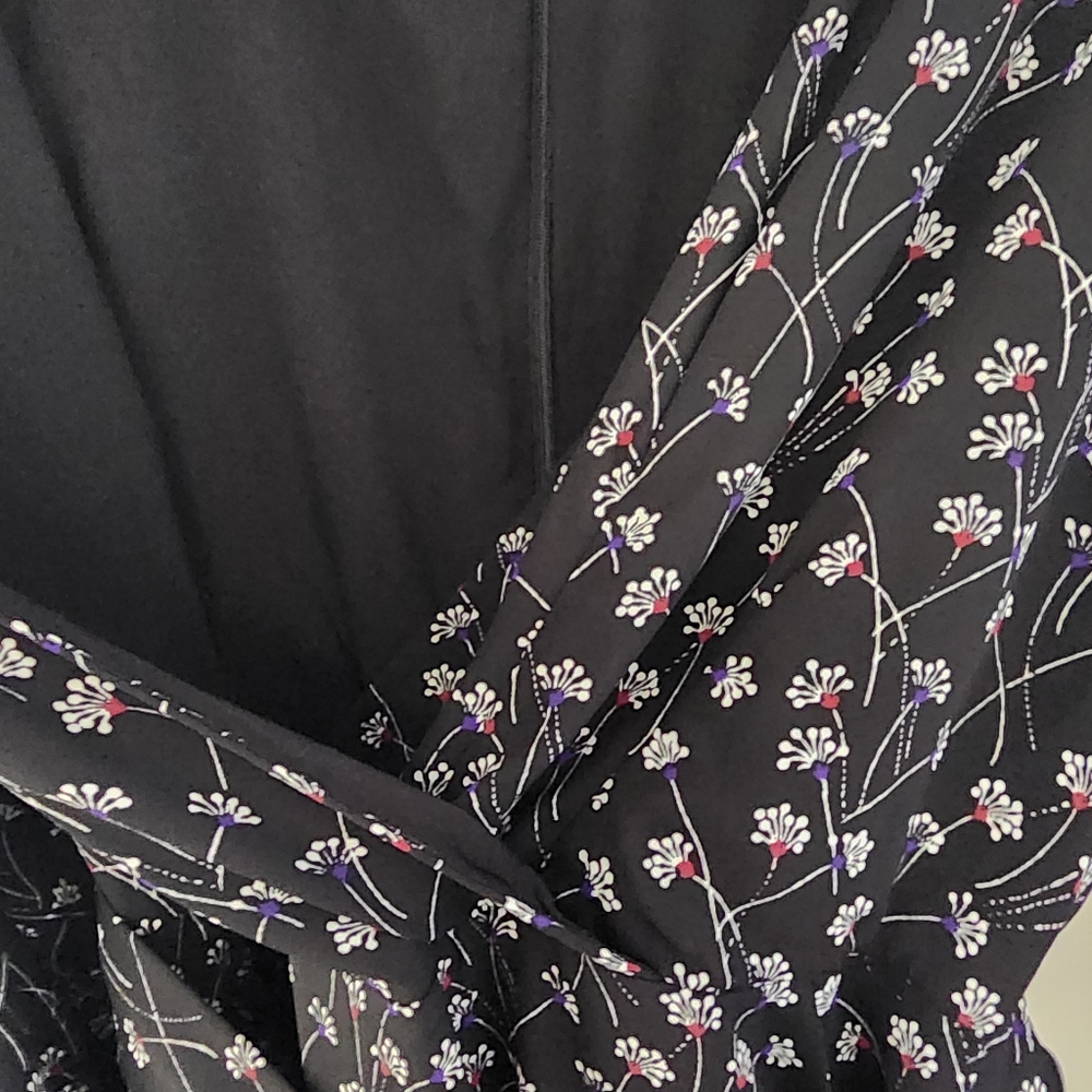 Maison Jules v-neck black dandelion spark floral crop wide leg pant jump… - Picture 6 of 14